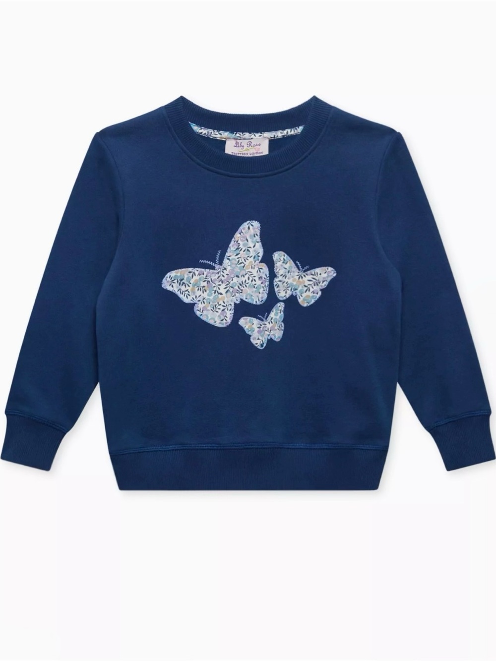 Trotters London: Liberty Wiltshire butterfly-embroidered cotton sweatshirt 6-12